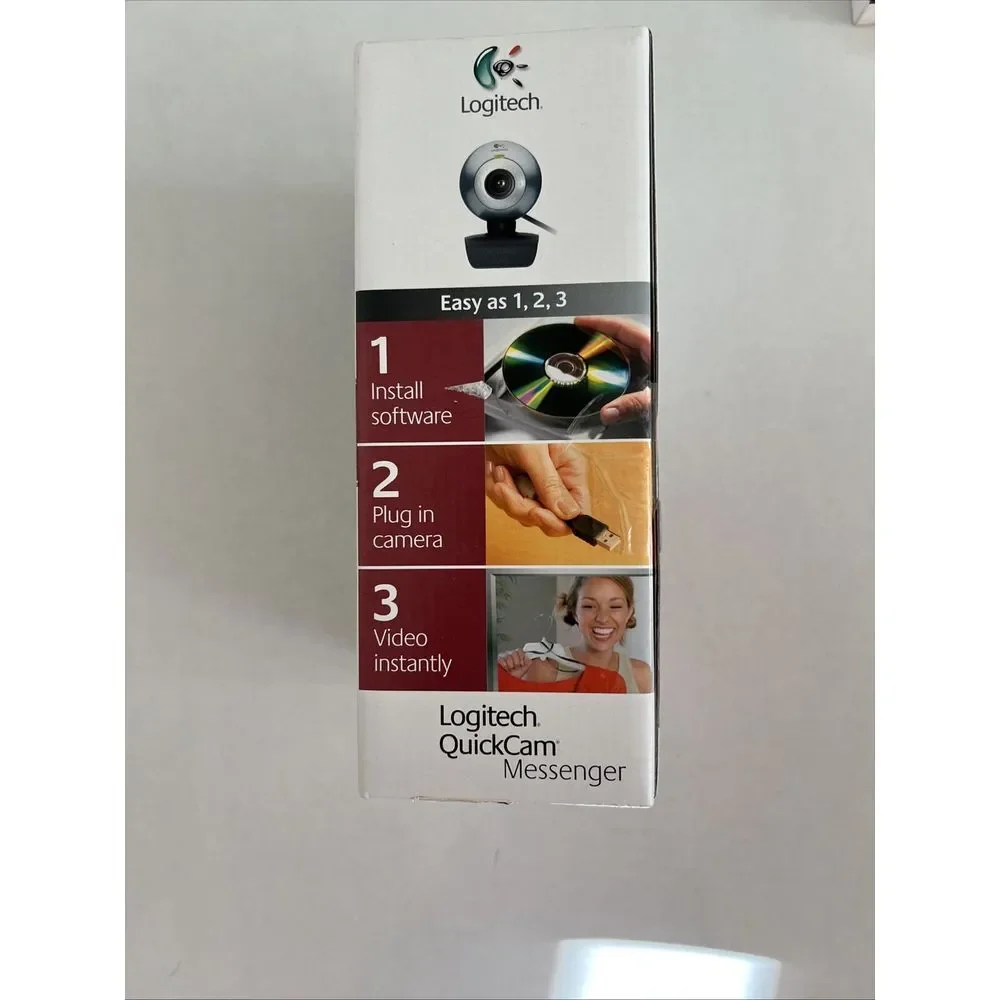 NOS 2007 Logitech QuickCam Messenger Computer Laptop‎ Webcam SHELF WEAR BOX